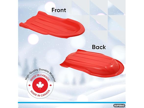 Superio Toboggan Snow Sled for Kids and Adults, 46" Red), 6 Pack