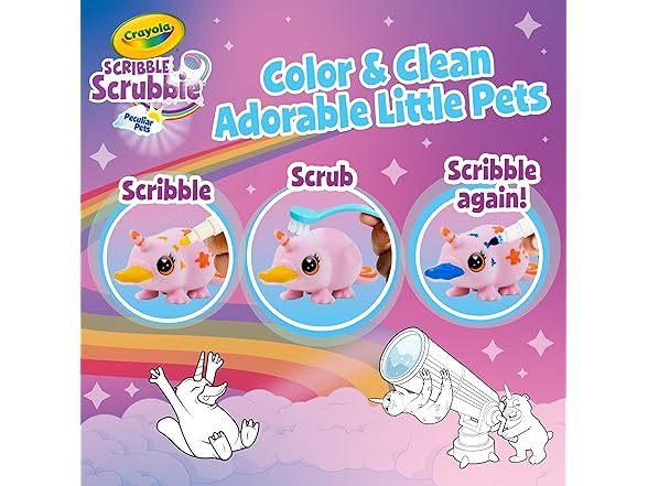 Crayola Scrubbie Peculiar Pets Rainbow Tub Set