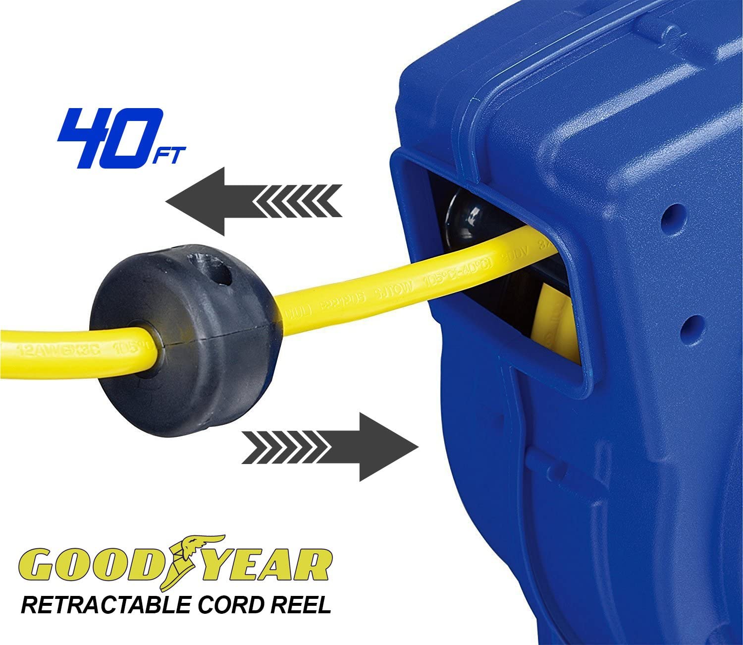 Goodyear Heavy Duty Cord Reel 40' 12AWG - Gallery 15