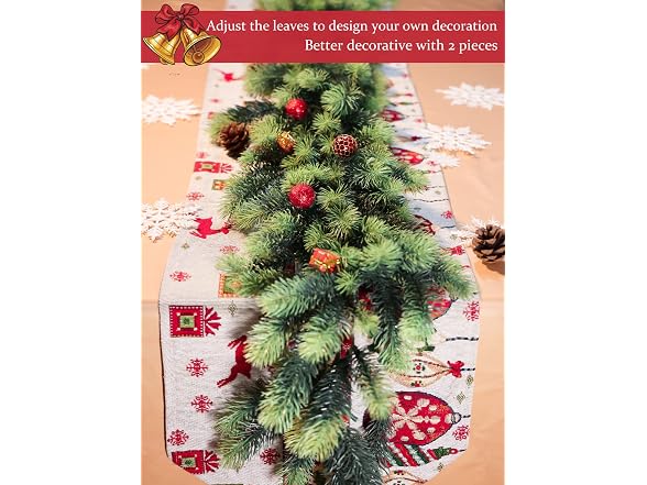 GLIoFvTe 6ft Christmas Garland, Fake Pin