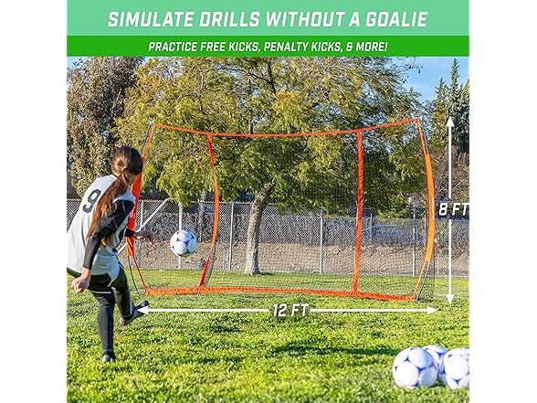 GoSports Strike Net 12 ft x 8 ft Soccer Training Goal