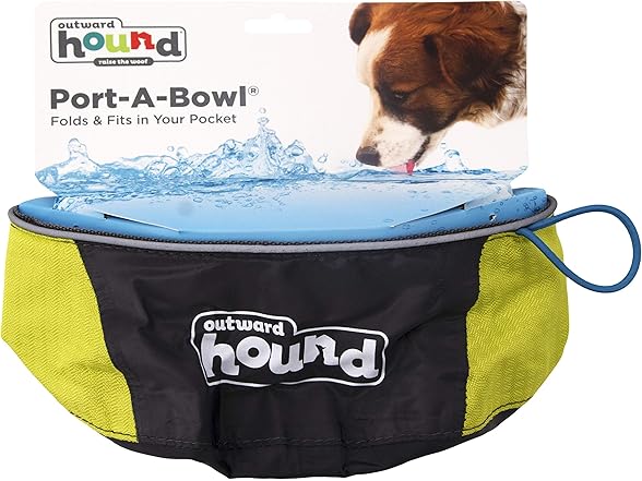 Outward Hound Port-A-Bowl Portable Dog Dish, 48 oz