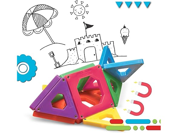Discovery Kids 24pcs Magnetic Tile Building Blocks