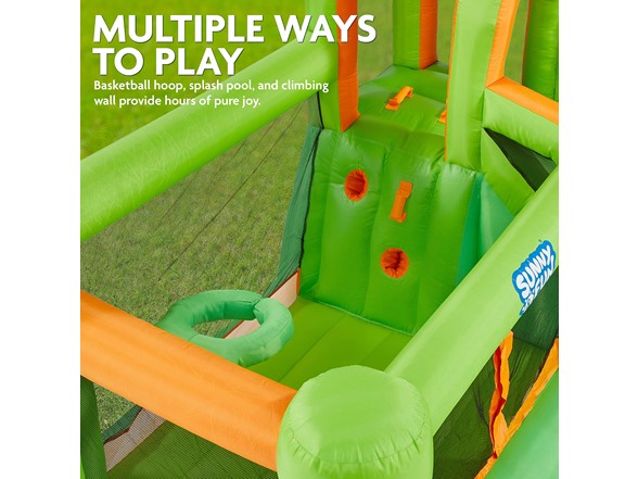 Sunny & Fun Compact Bounce-A-Round Inflatable Water Slide Park