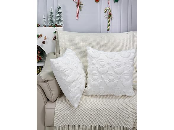 Faux Rabbit Fur Christmas Pillow Covers