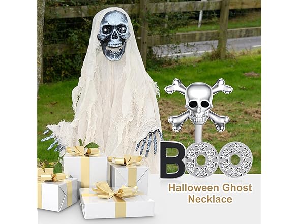 Sterling Silver Skull Boo Post Earrings