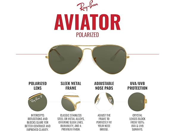 Ray-Ban Unisex RB3025 Aviator Sunglasses