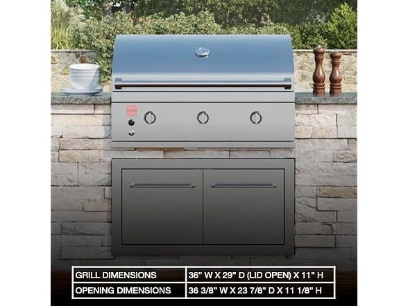 Fuego F36S-B 304SS Built-in Gas Grill, Stainless Steel