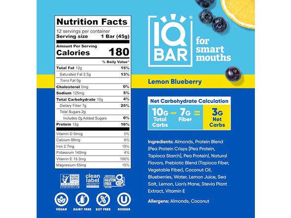 24CT IQBAR Clean Plant Protein Bars- Your Choice