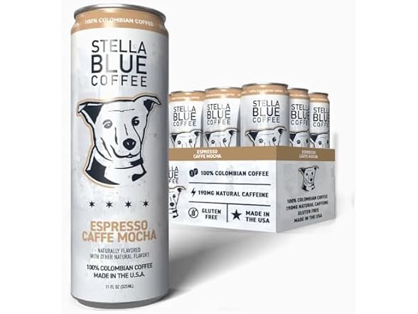 12PK Stella Blue Espresso Caffe Mocha Cans