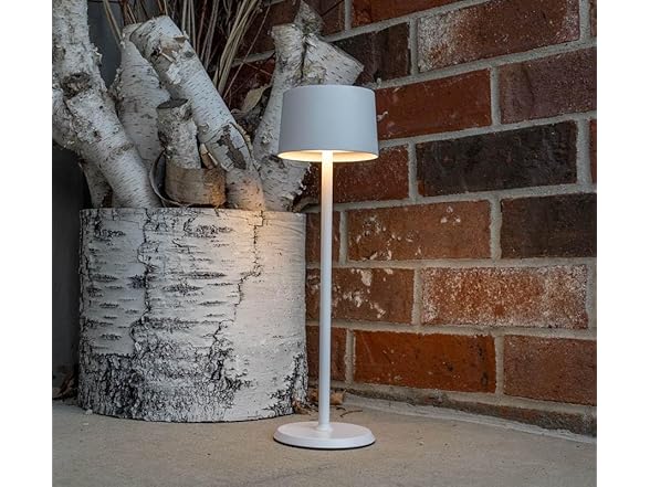 Hudson 14" Matte White Dimmable Rechargeable Table Lamp
