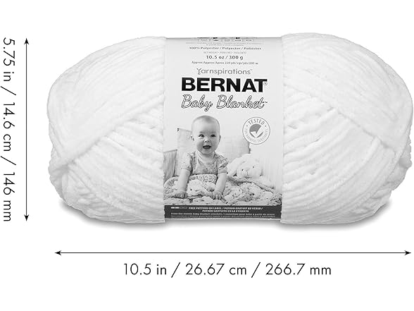 Bernat Baby Blanket Big Ball White
