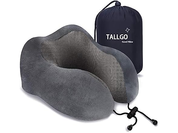 TALLGO Memory Foam Travel Pillow