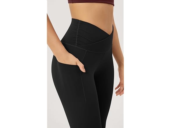 Ododos Women (L) Cross Waist Leggings