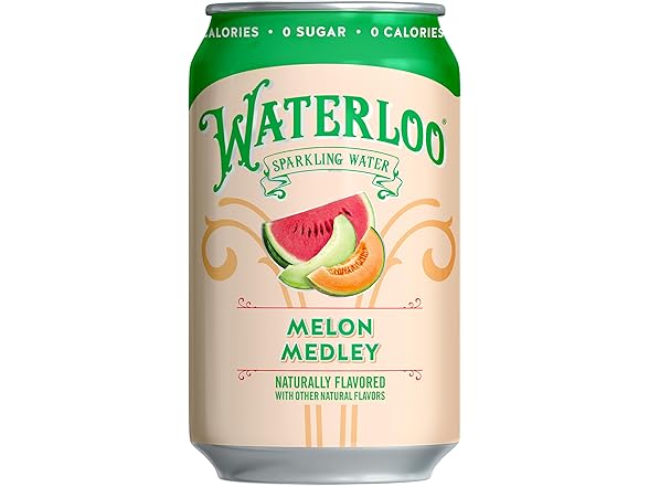 12PK Waterloo Sparkling Water, Melon Medley