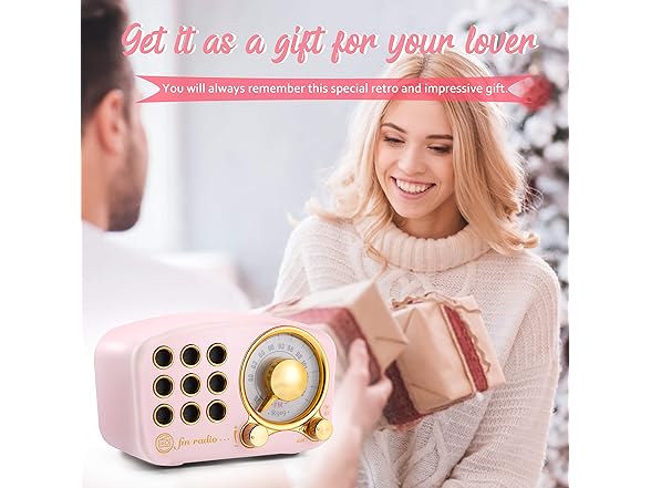 Retro FM Bluetooth Speaker, Pink