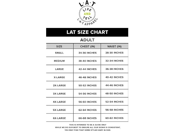 LAT Men (XL) Adult Fine Jersey Crew Neck Short Tee
