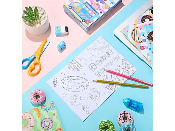 32 Pack Kids Donut Coloring Books