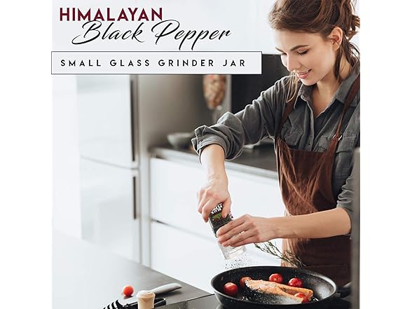 Himalayan Chef Black Pepper Glass Grinder-1.76Oz