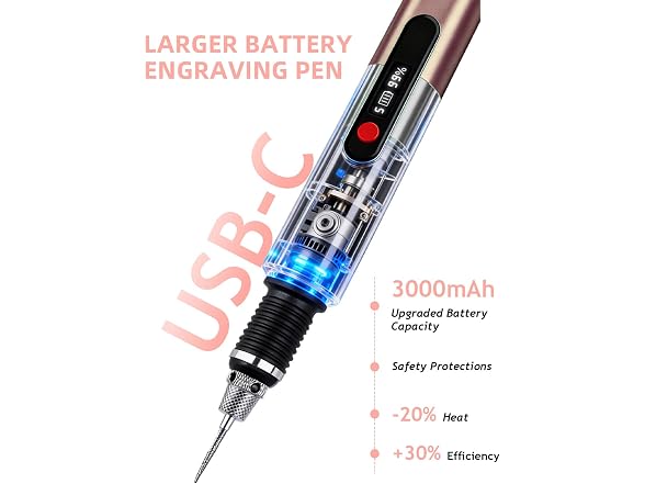 Engraving Pen, 5-Speed Adjustable Cordless
