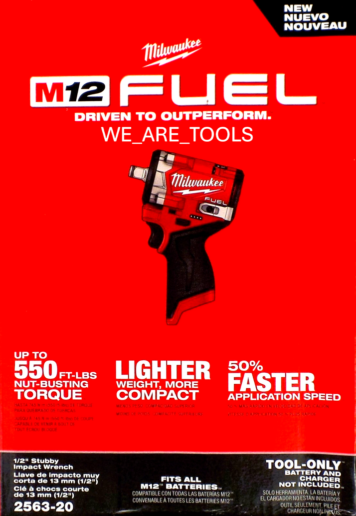 Milwaukee 2563-20 M12 Stubby 1/2" Impact Wrench - Gallery 2