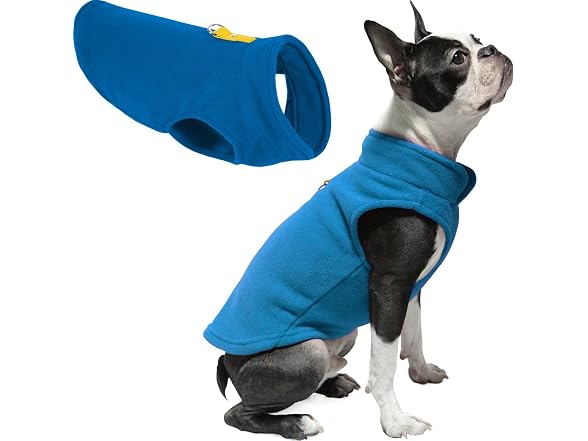 Gooby Fleece Vest Dog Sweater, Deep Blue, Me