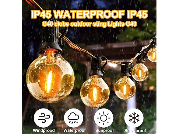 TAICORE G40 Bulbs Outdoor String Lights