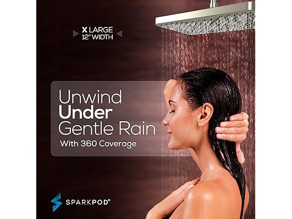 12" Rectangle Rain Shower Head