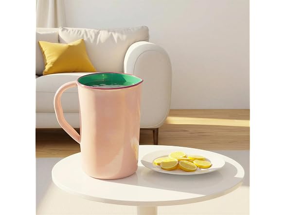 Creative Co-Op 1.5-Quart Enameled Stainless Steel Pitcher