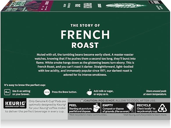 10Ct Starbucks K-Cup Coffee Pods, Dark Roast