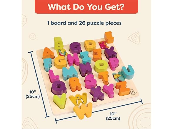 B. toys Alpha B. Tical Wooden Alphabet Puzzle