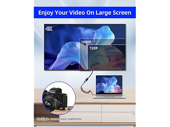 YANBORONSN 4K HDMI Coiled Cable 2.2FT