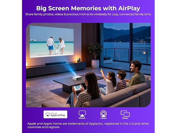 ELEPHAS Roku TV Smart Projector