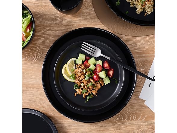 Stone Lain Jules 16Pc Dish Set, Black