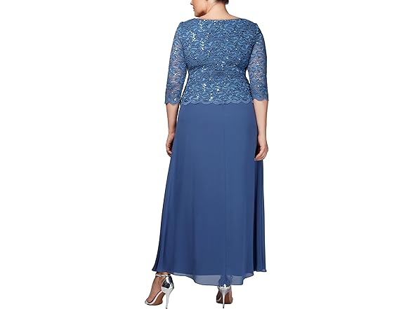 Alex Evenings Women (18 Plus) Dress Trim Wedgewood