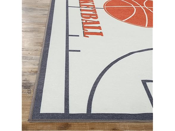 Superior 4'x6' Basketball Non-Slip Kids Rug