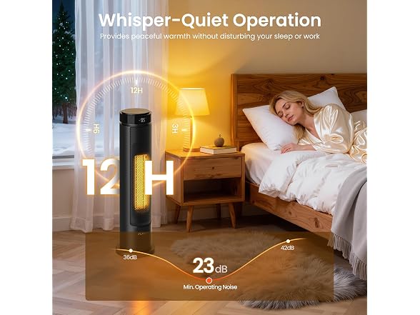 FLANUR 1500W Space Heater Black