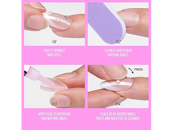 Kiss Glam Press On Nails White Almond