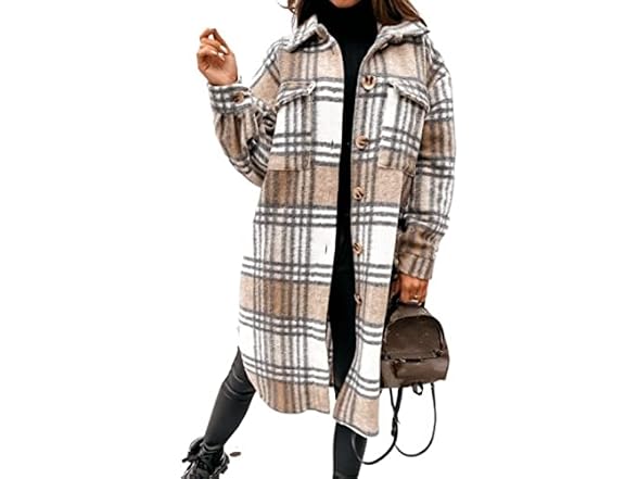 Meyhad Women (L) Casual Lapel Button Down Coat