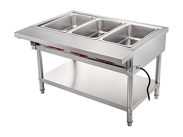 VEVOR Commercial Electric Food Warmer 3 Pot Steam Table Food Warmer 18