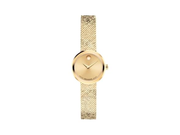 Movado Museum Velura Mini Gold Mesh Watch 21mm