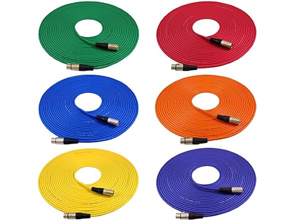 GLS 50ft Mic Cable Cords - 6 Pack