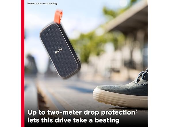 SANDISK 2TB Portable SSD - Up to 800MB/s, USB-C, USB 3.2 Gen 2, Updated Firmware - External Solid State Drive - SDSSDE30-2T00-G26 (Open Box)