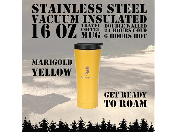 Travel Coffee Mug, 16 Ounces, Marigold Yellow