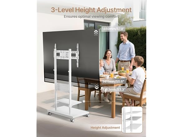 Heavy-Duty Rolling TV Stand