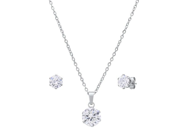 Clear Stone Necklace & Earring Set