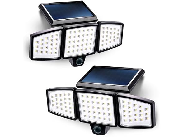 Home Zone 2PK Solar Triple Head Security Light