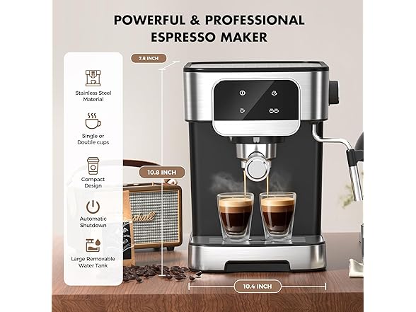 Professional Espresso Maker With Auto Milk Frother