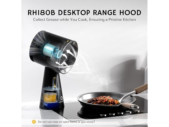 Airthereal RH180B Portable Range Hood, Black