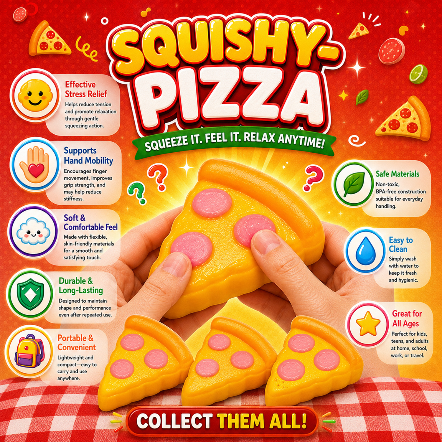 Twilight Squishy Sensory Toys Pizza - Gallery 10